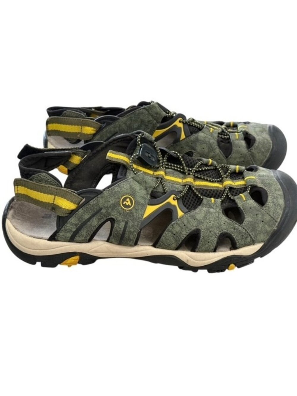 Atika Outdoor Sandals Size 11 Gray Yellow AT-M104-MU Hiking Water Sport Shoes